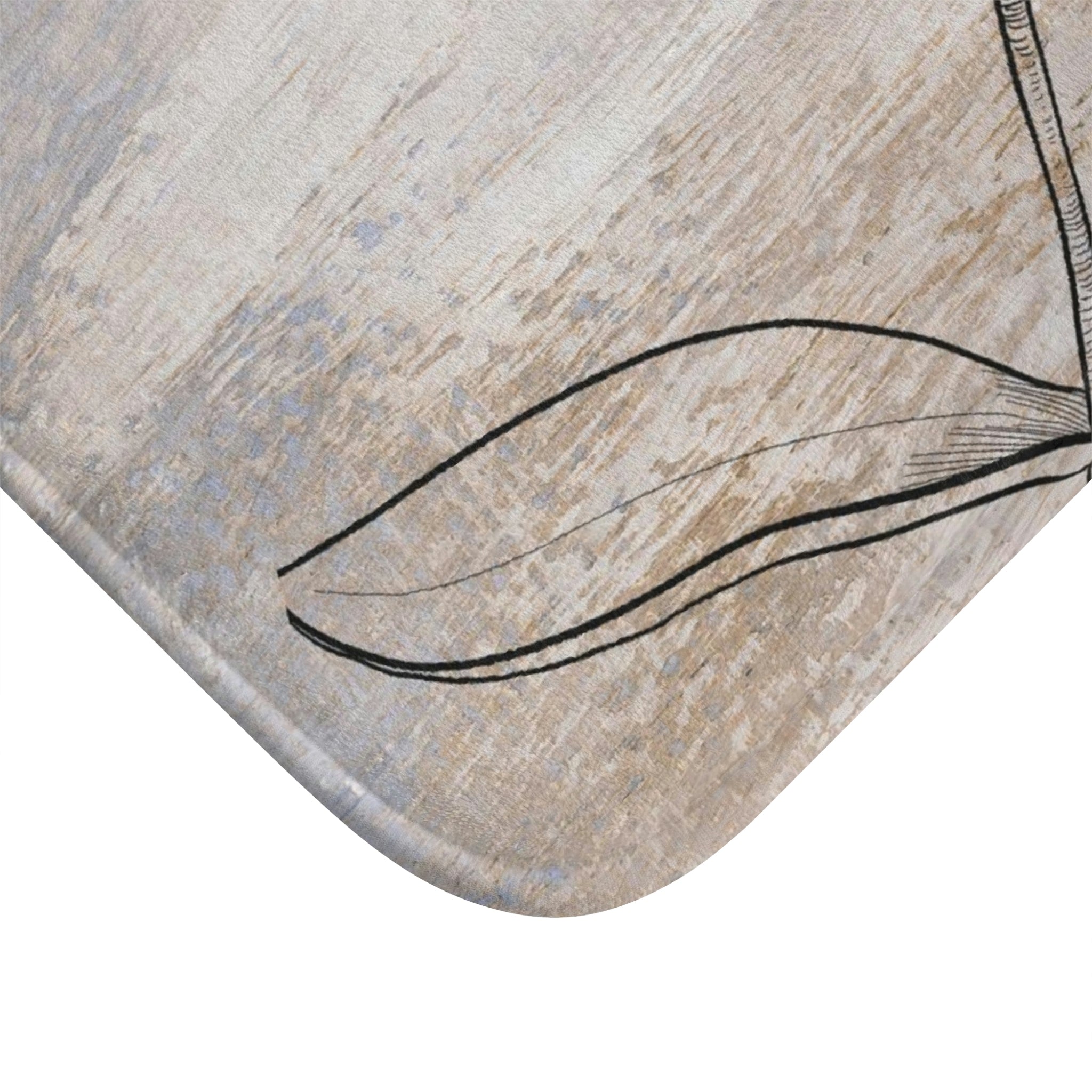 Boho Abstract Bath, Kitchen Mat | Hygge Floral Beige