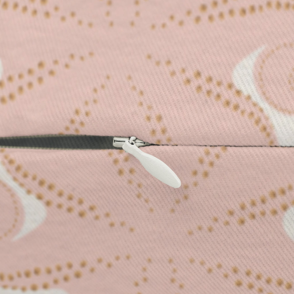 Abstract Boho Lumbar Pillow | White Blush Pink Octopus Patterns