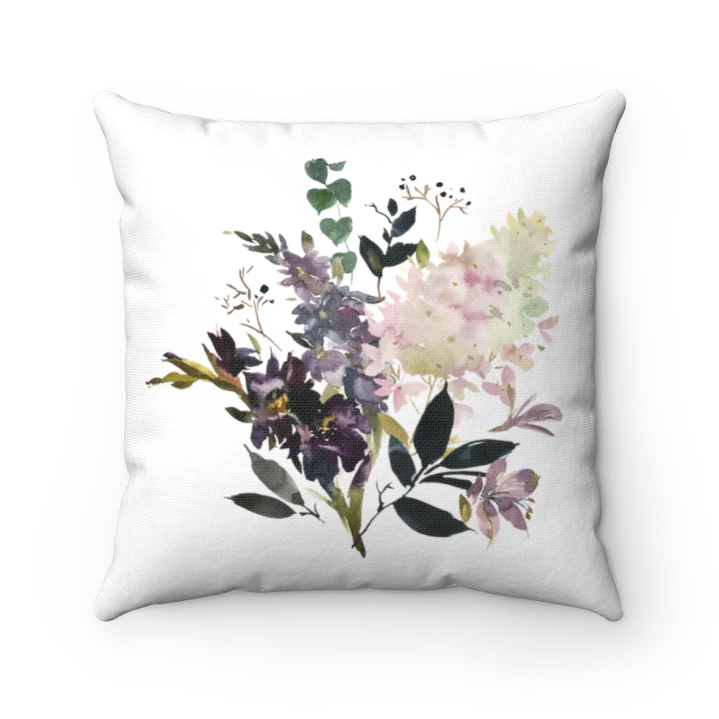 Floral Boho Pillow Cover | White Blush Pink Lavender Green