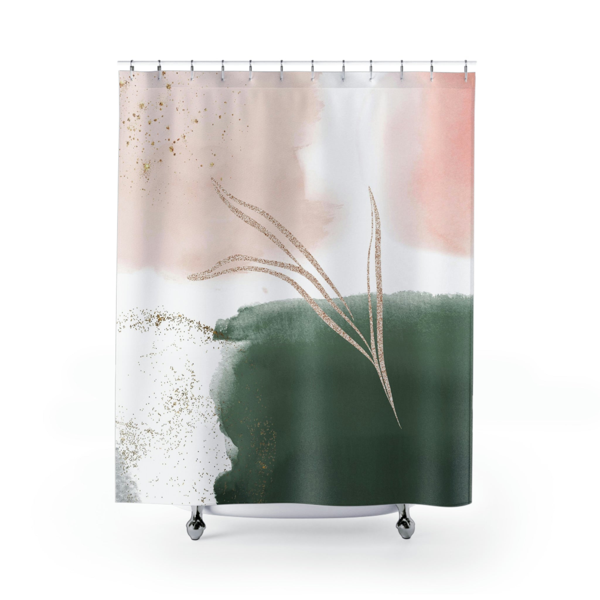 modern boho fabric shower curtain
