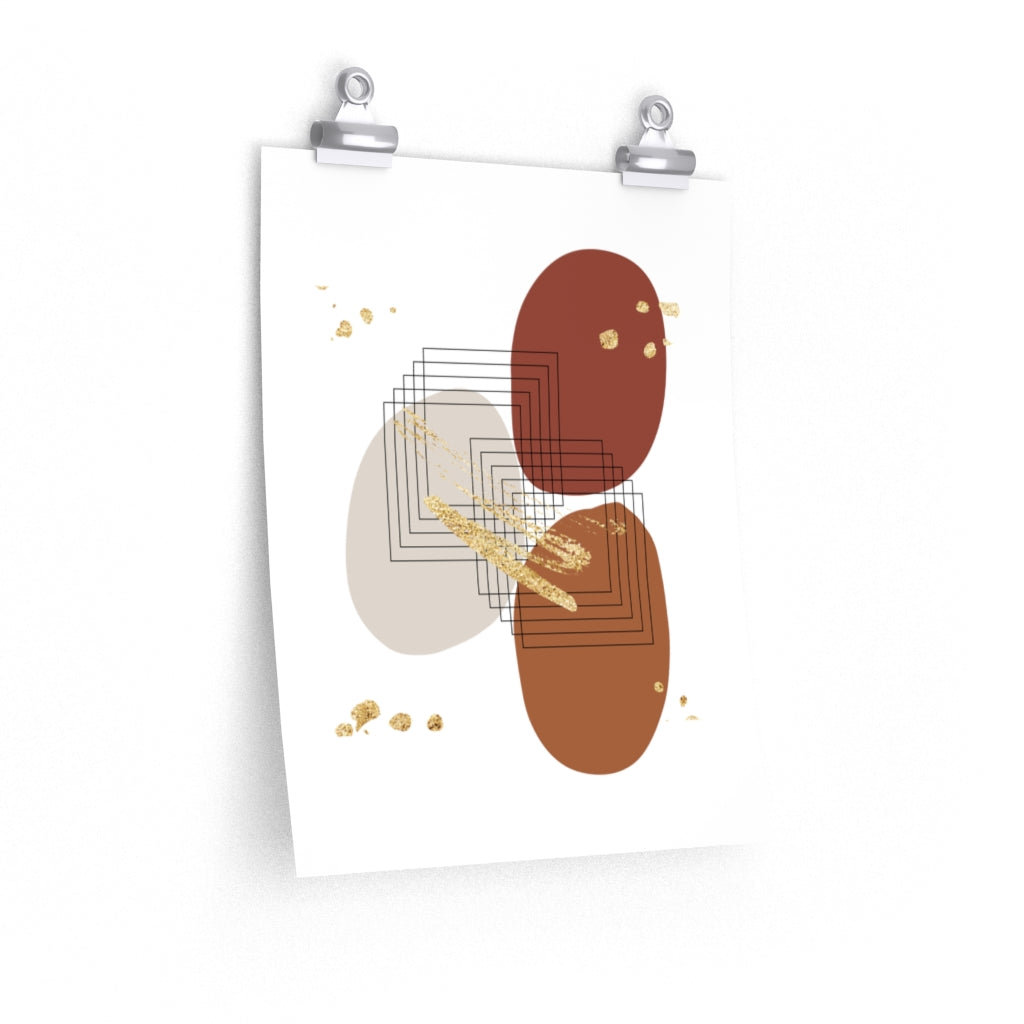 Bohemian Art | Beige Rust Brown Art Print | Poster