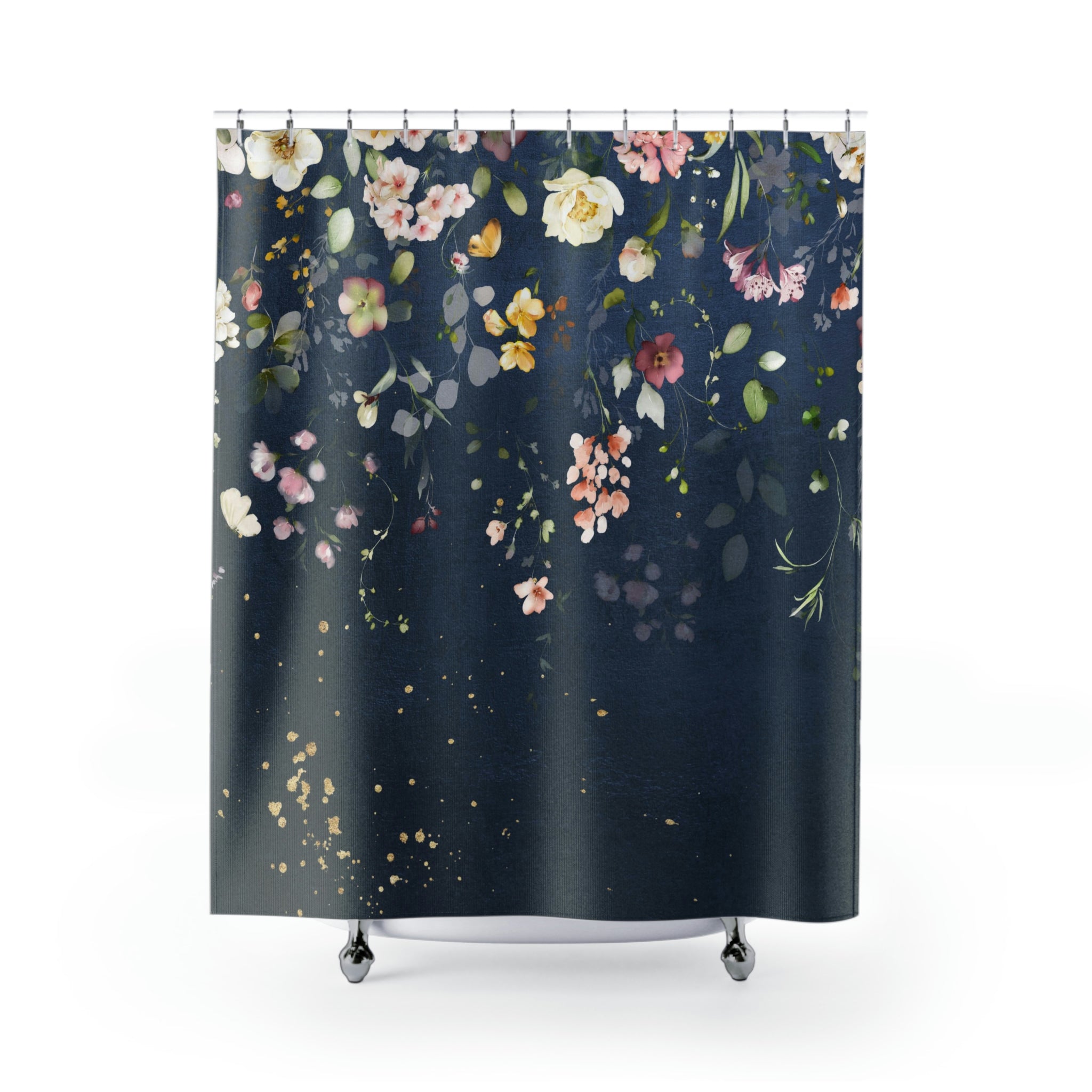 modern boho fabric shower curtain