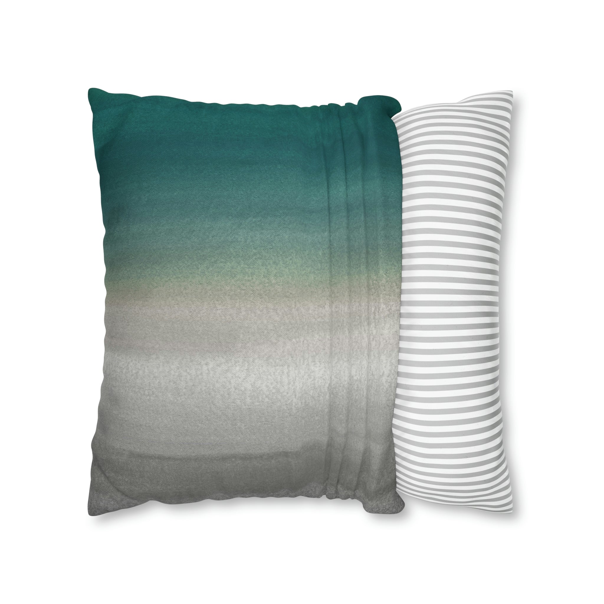 Abstract Boho Pillow Cover | Green Grey Gradient