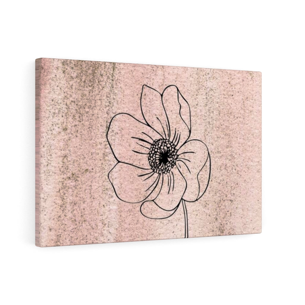 FLORAL WALL CANVAS ART | Pink Line Art