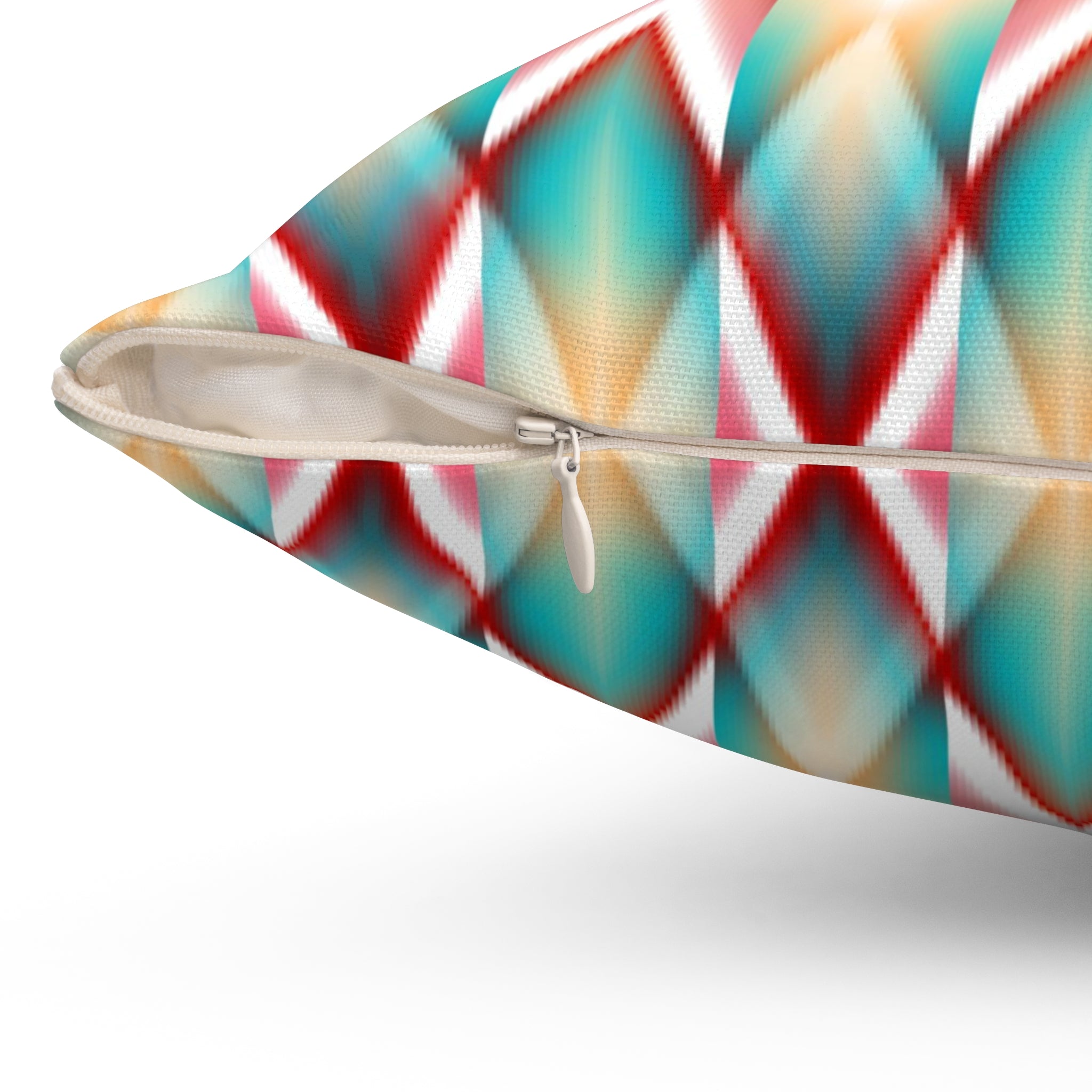 Folklore Pillow Cover | Red Teal Tribal