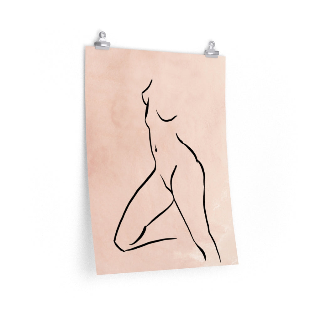 Female Art | Beige Black Art Print | Poster