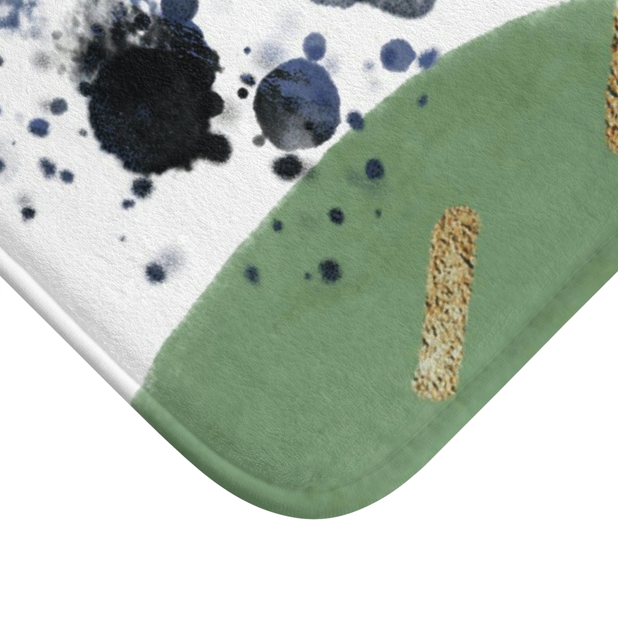 Boho Abstract Bath, Kitchen Mat | Navy Blue, Green