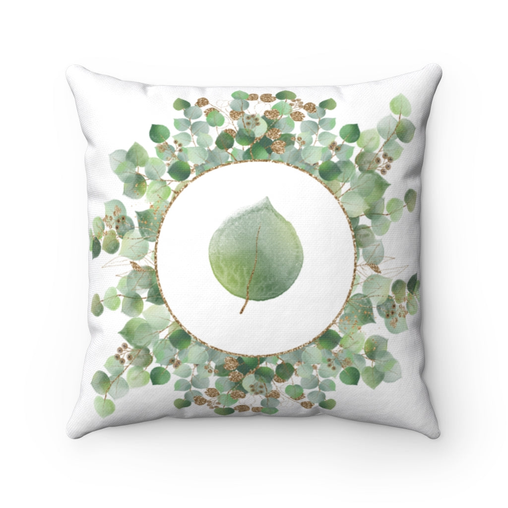 Boho Pillow Cover | Green Leaves