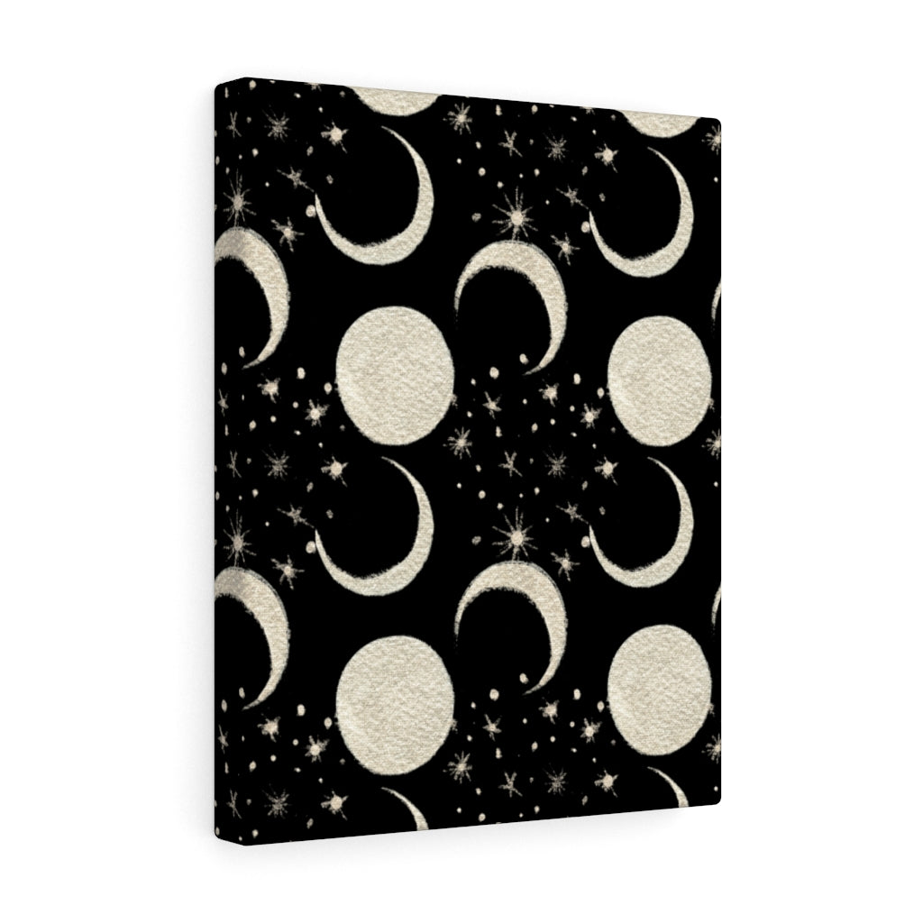 MYSTICAL CANVAS ART | Black Beige Moon Phases