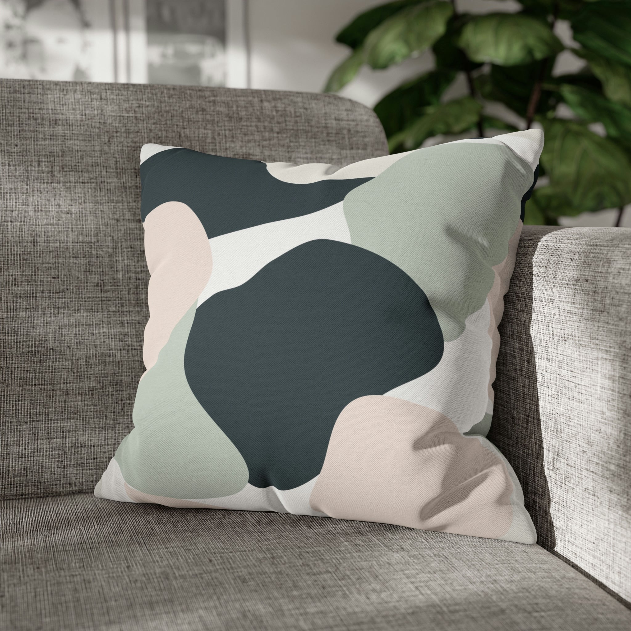 Abstract Pillow Cover | Sage Green, Blush Pink