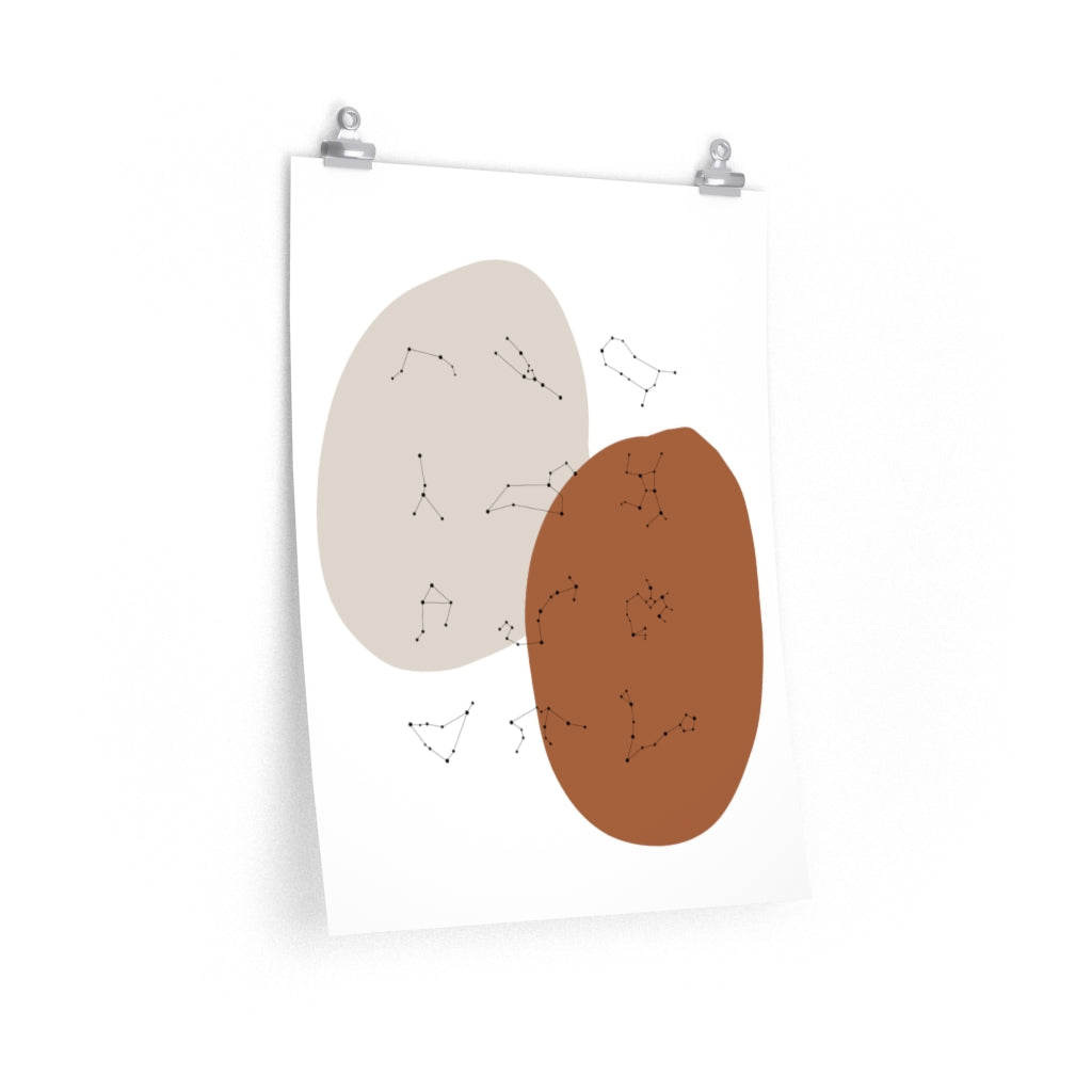 Zodiac Bohemian Art | Beige Brown Art Print | Poster