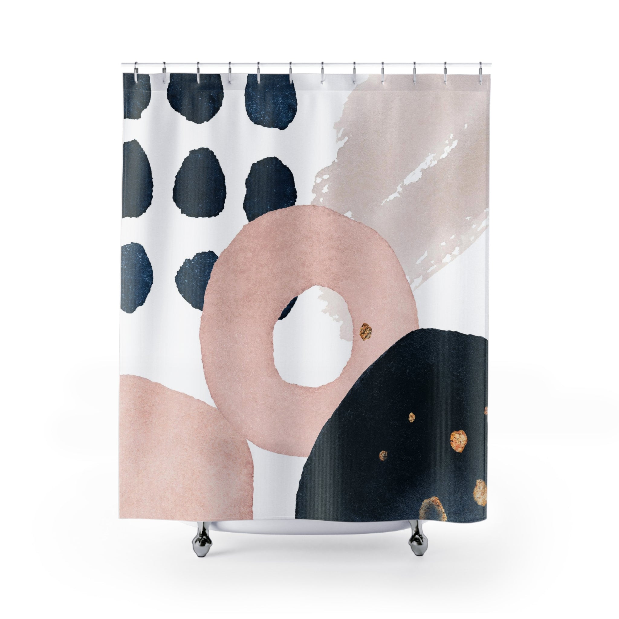 modern boho fabric shower curtain