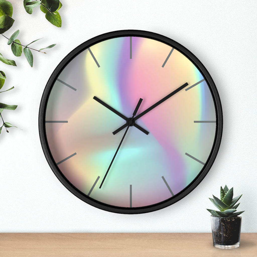 Wood, Holographic Wall Clock 10"