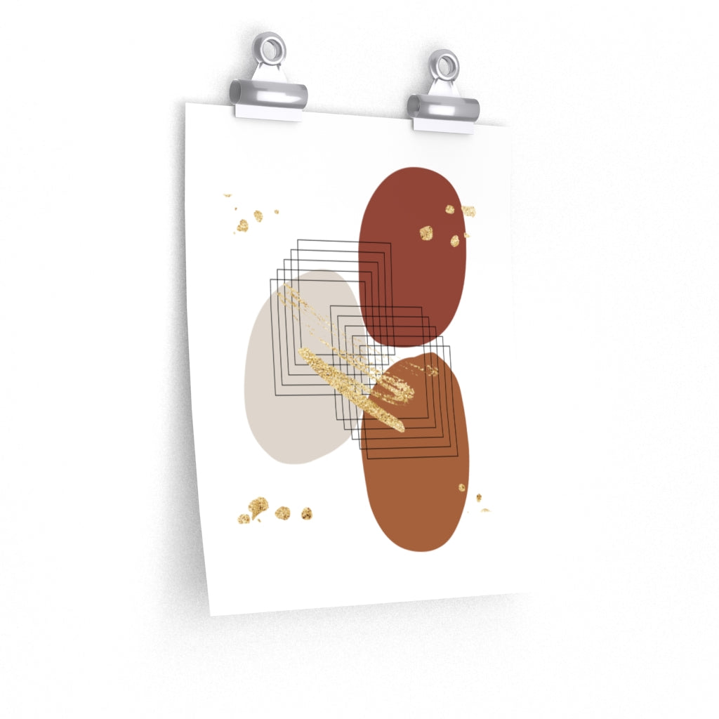 Bohemian Art | Beige Rust Brown Art Print | Poster