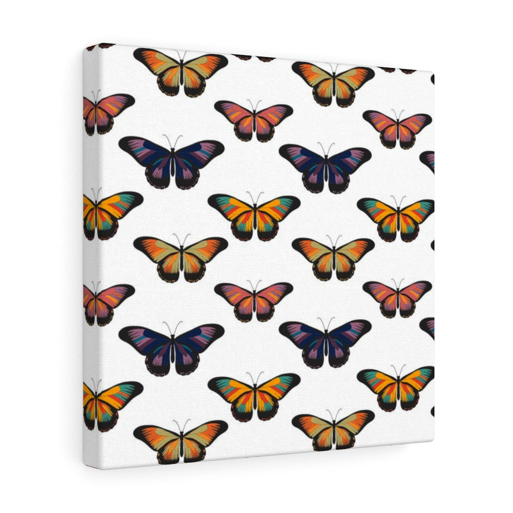 WHIMSICAL WALL CANVAS ART | White Rainbow Butterflies