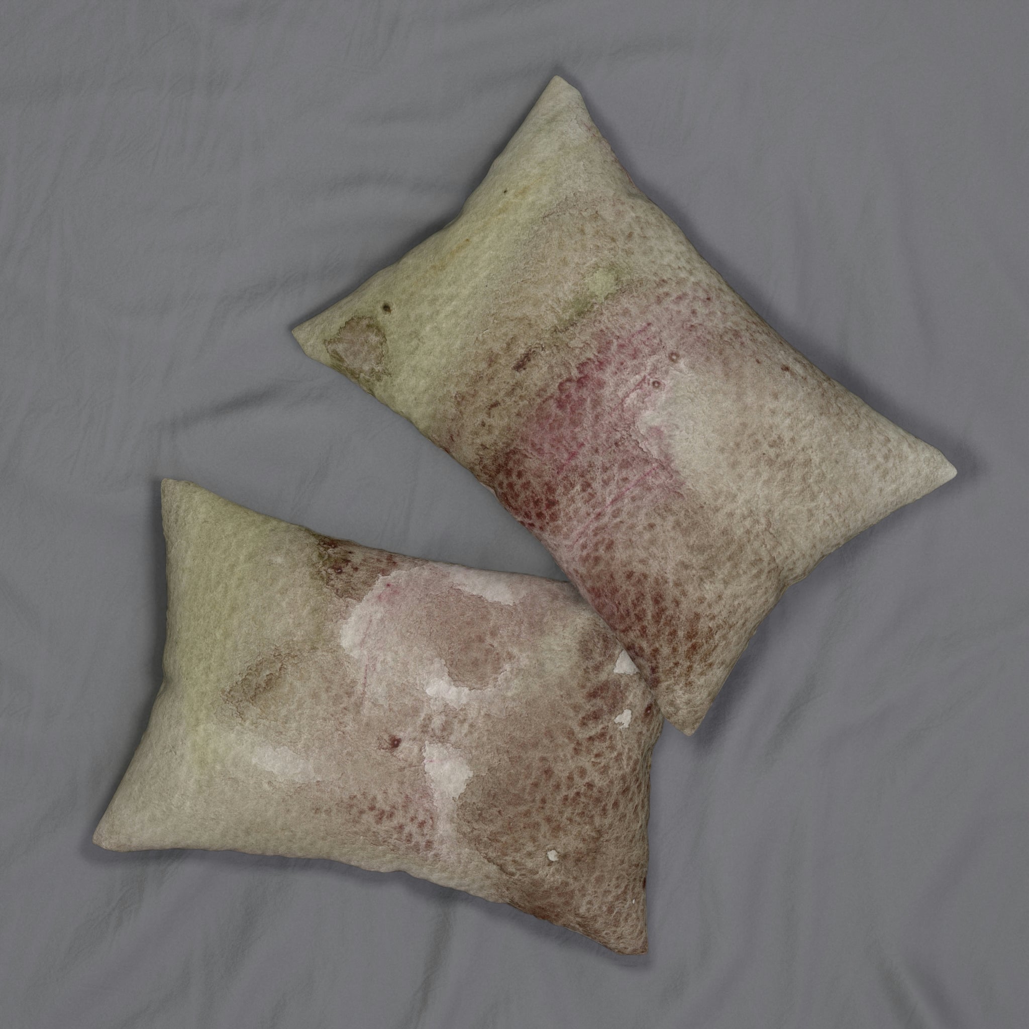 Abstract Lumbar Pillow | Earthy Sage Green Ombre