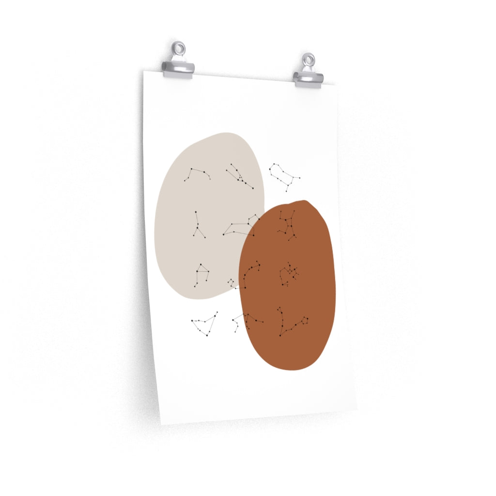 Zodiac Bohemian Art | Beige Brown Art Print | Poster