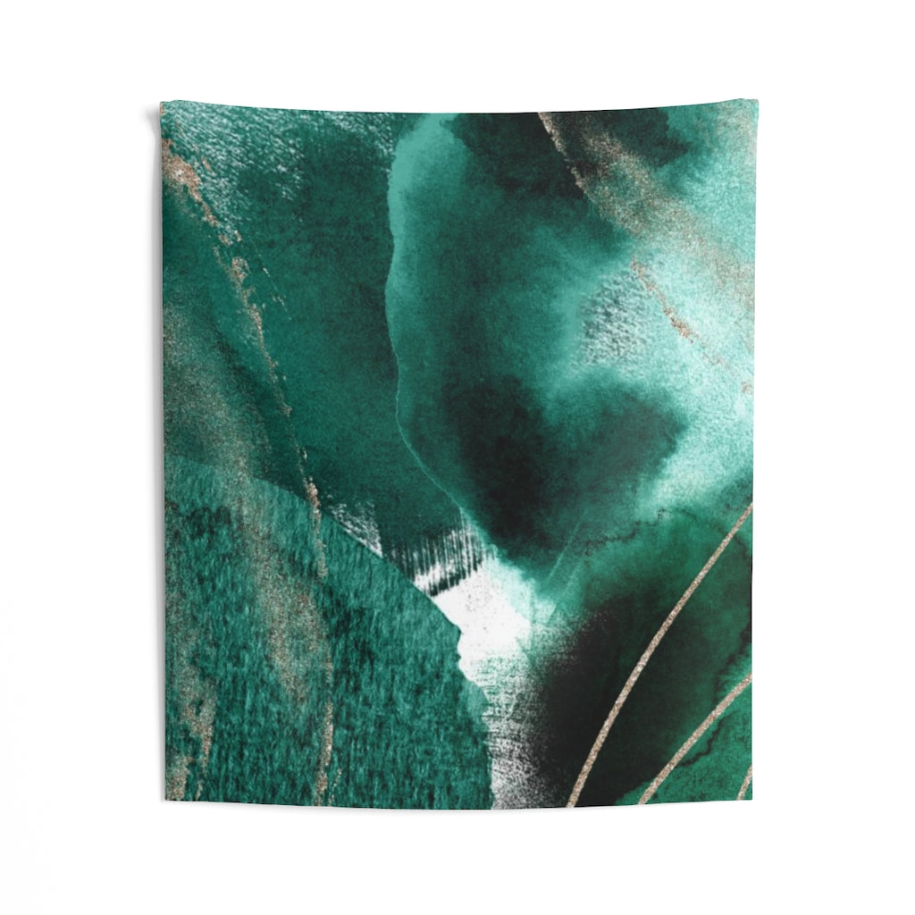 Abstract Tapestry | Emerald Green White