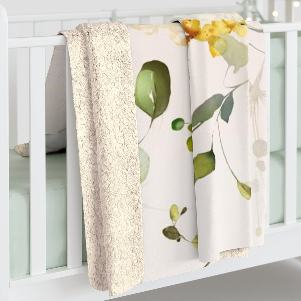 Floral Comfy Blanket | Wild Flowers Lavander Yellow
