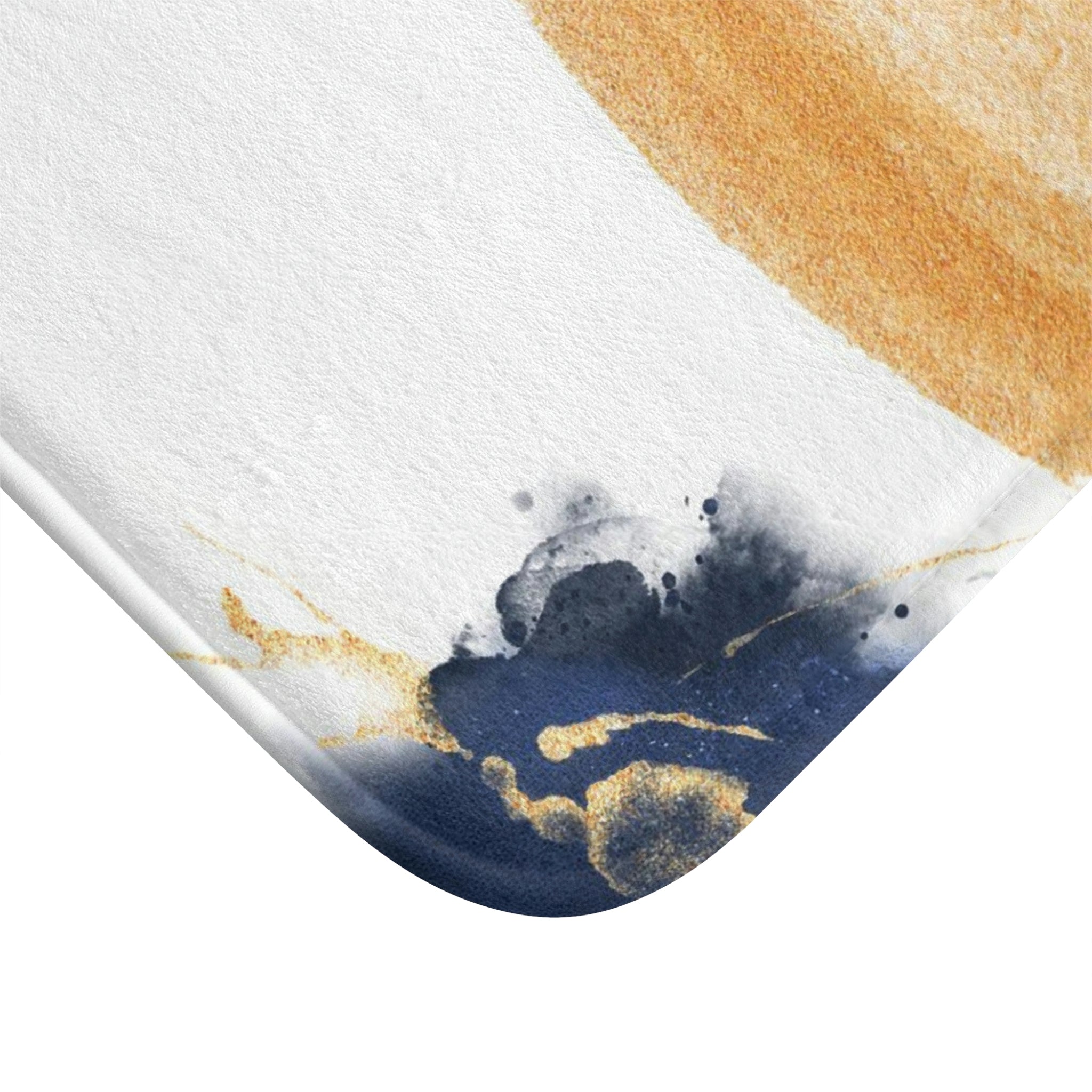 Boho Abstract Bath, Kitchen Mat | Navy Blue White Beige