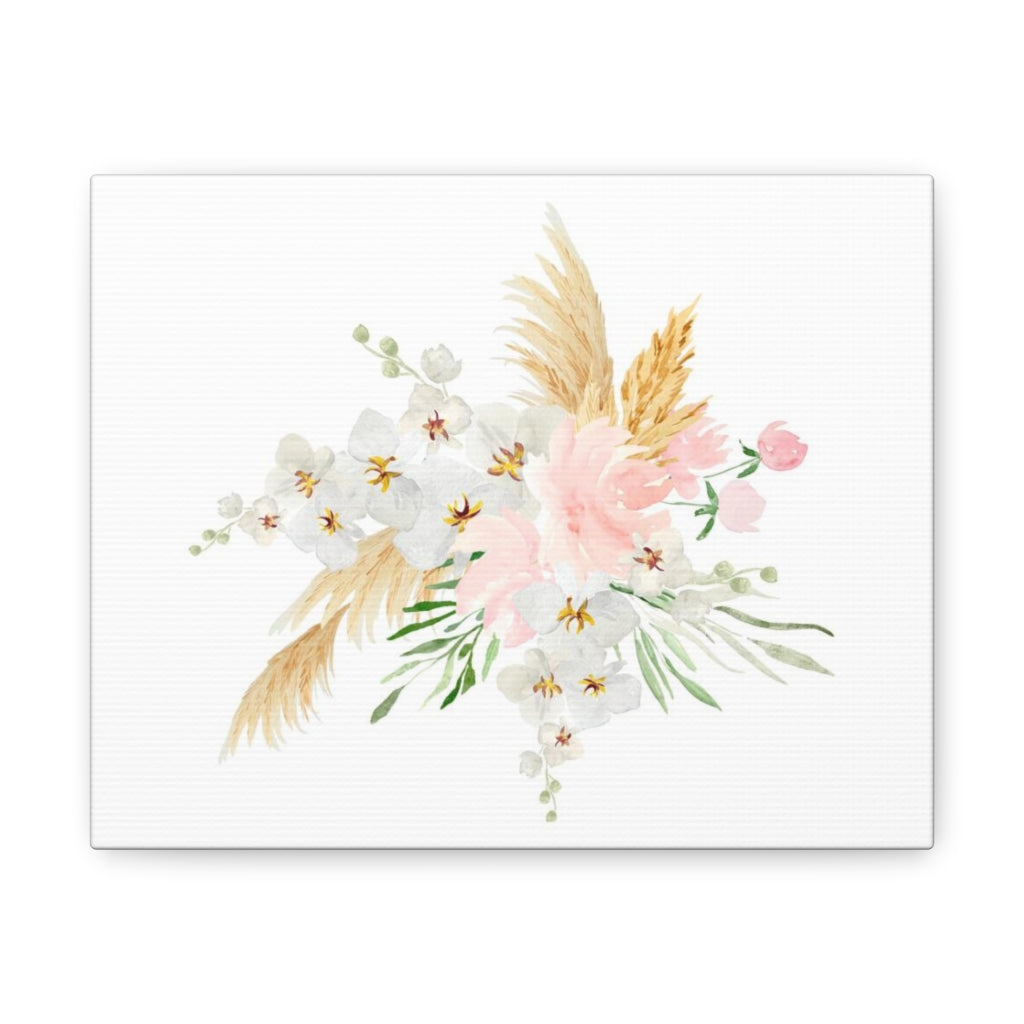 Floral Canvas Wall Art | White Tropical Floral