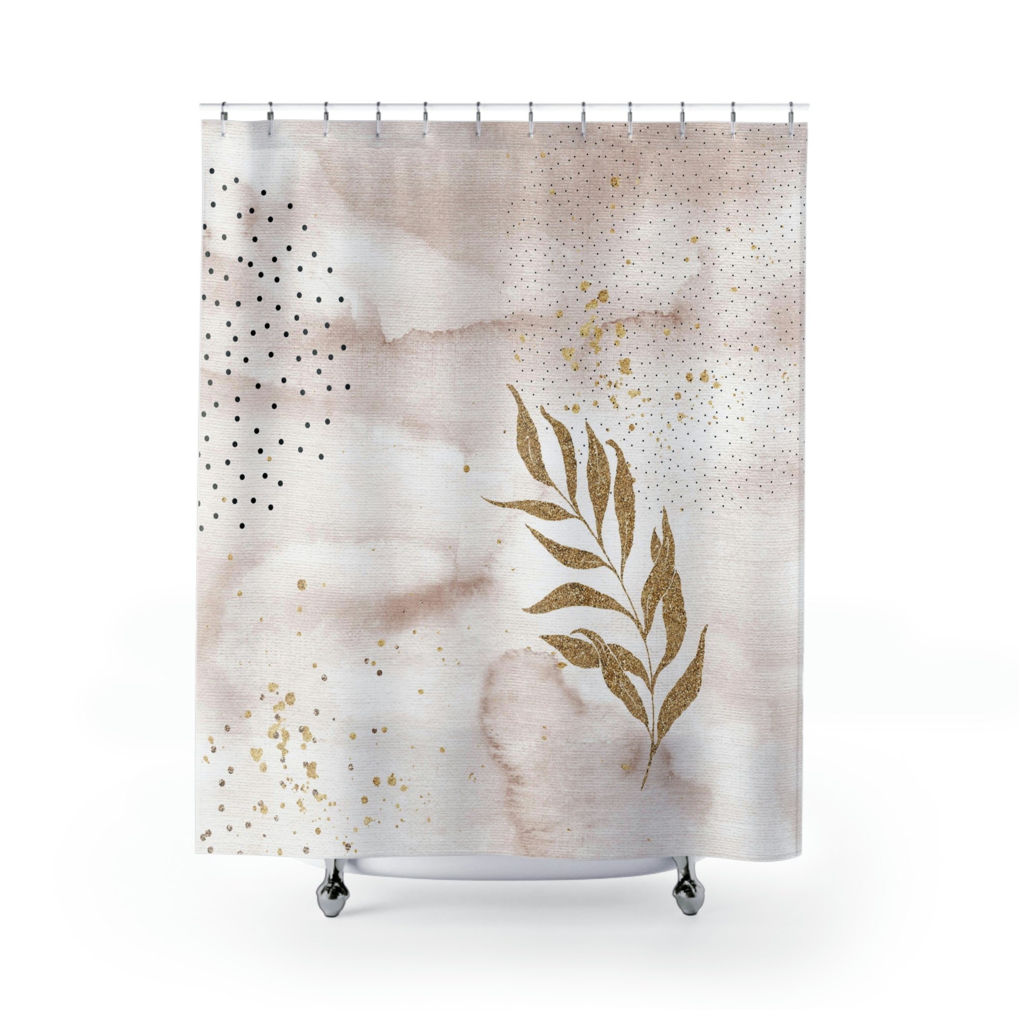 modern boho fabric shower curtain