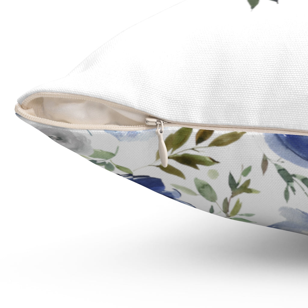 Floral Boho Pillow Cover | White Blue Green