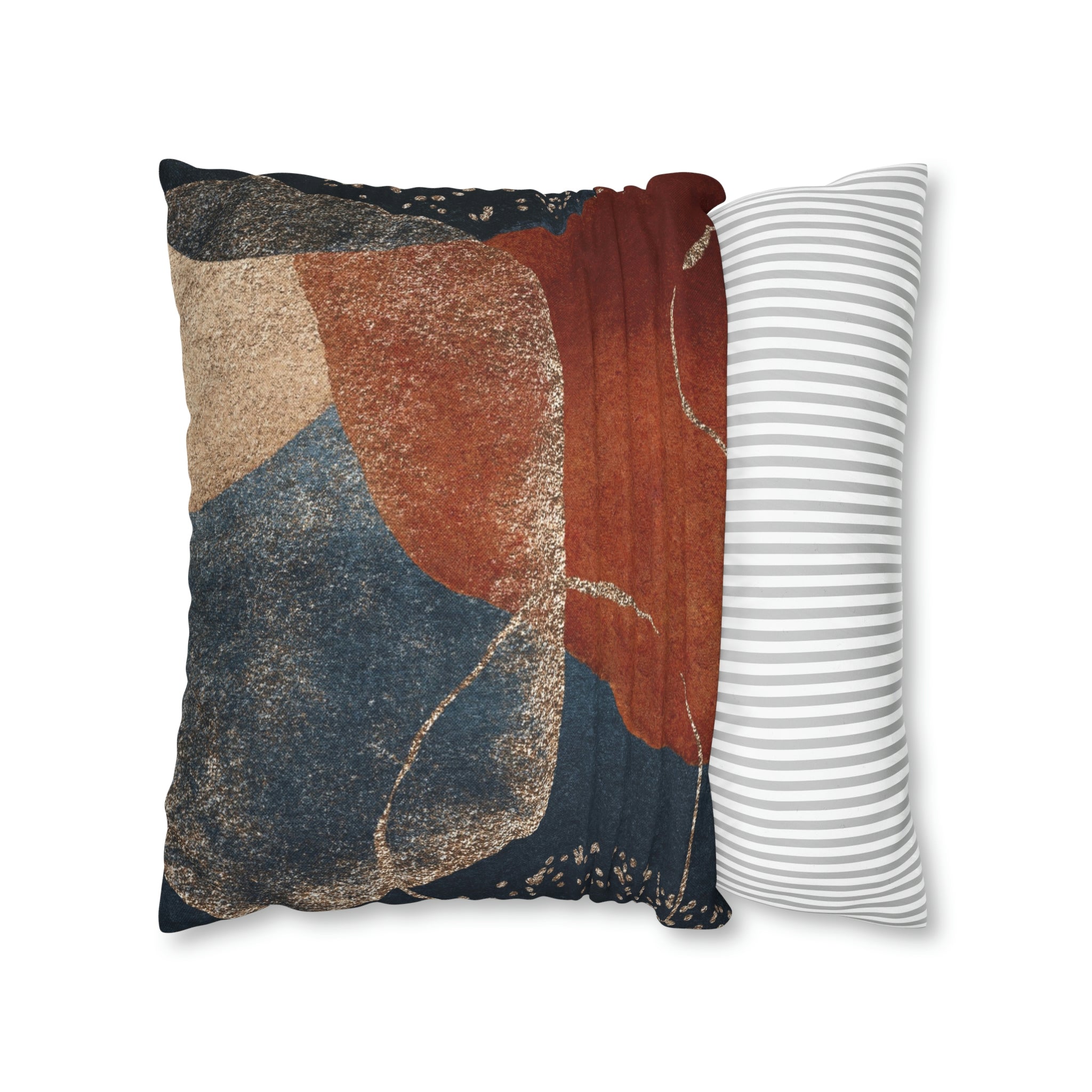 Abstract Boho Pillow Cover | Rustic Navy Gold