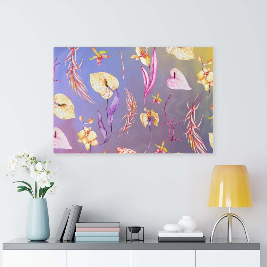 FLORAL CANVAS ART | Purple Yellow Orchid