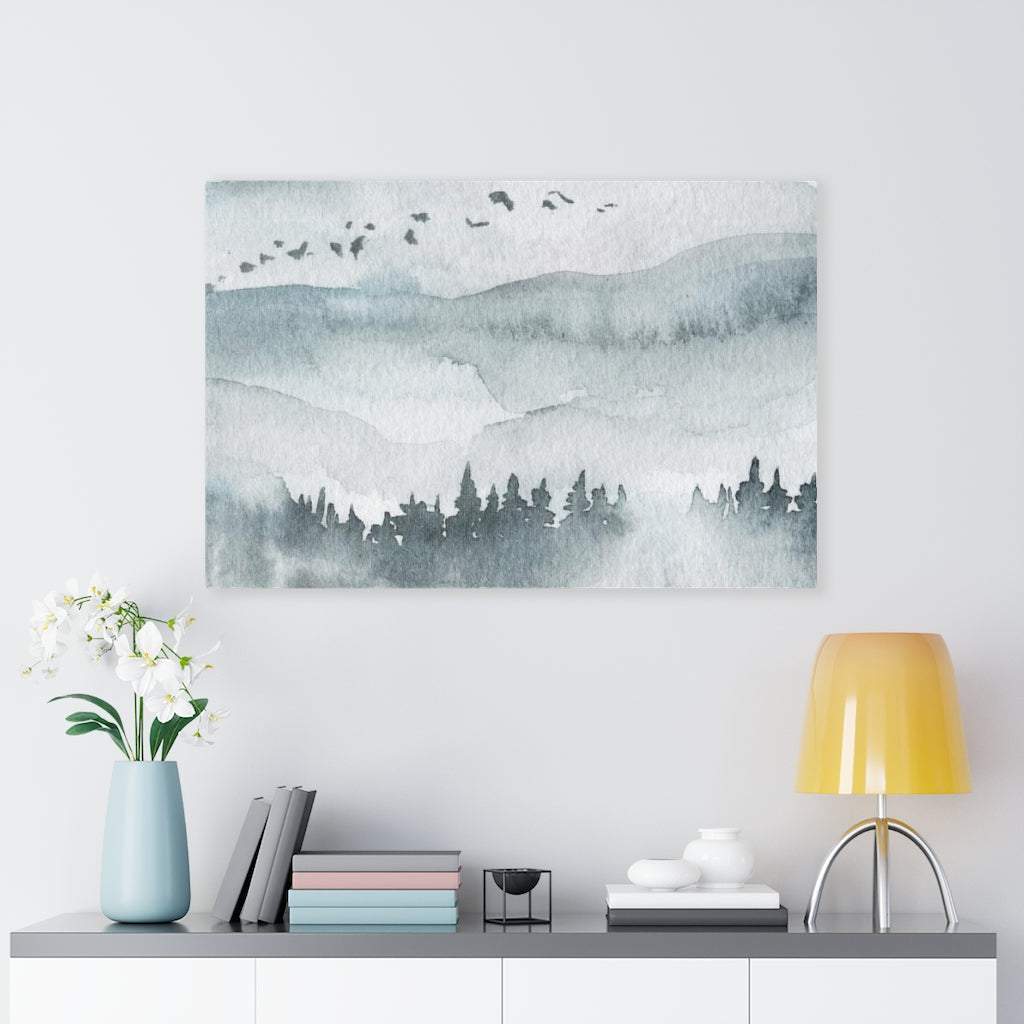 Nature Wall Canvas Art | Gray Woodlands