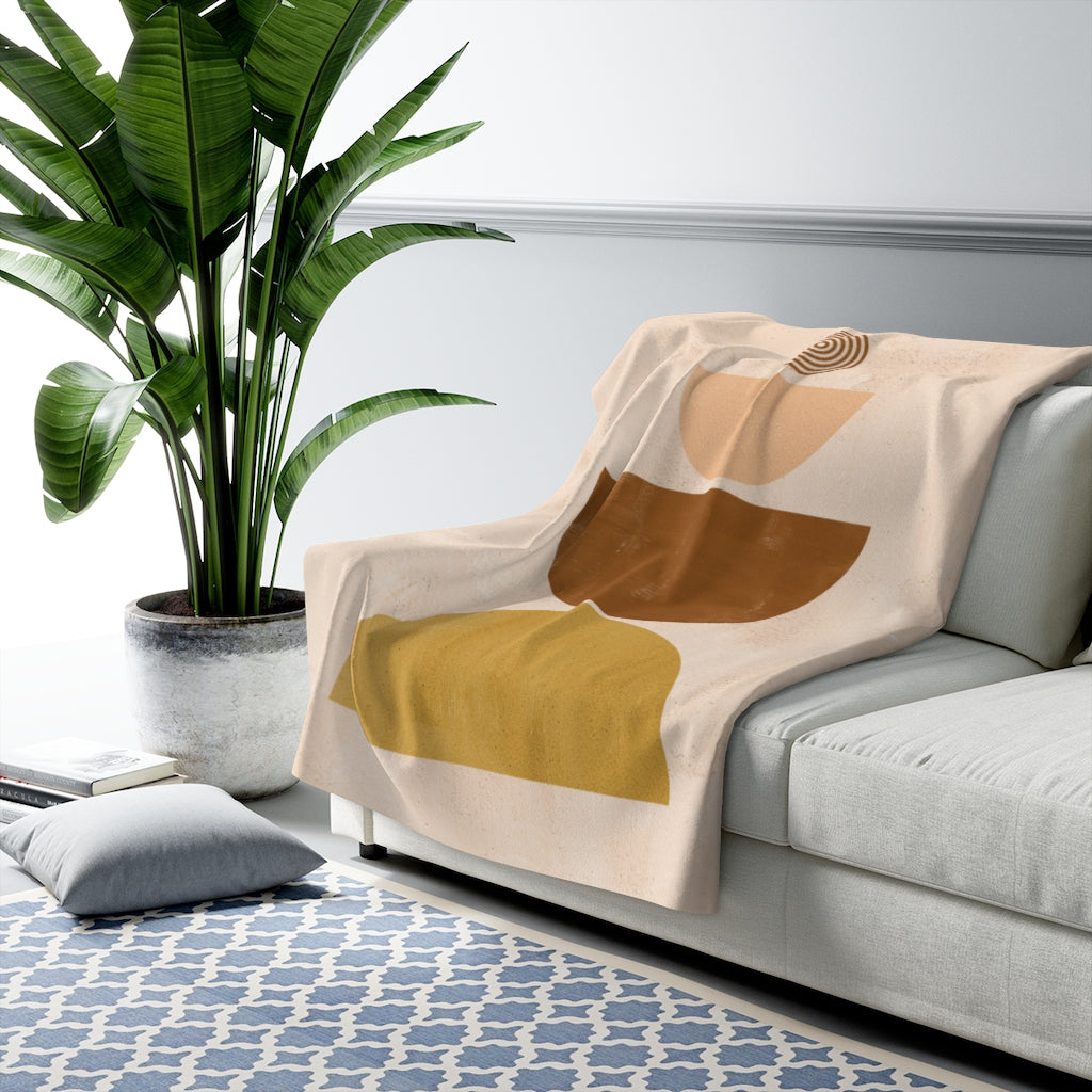 TerraCotta Mystical, Biege Geometric Bohemian Blanket
