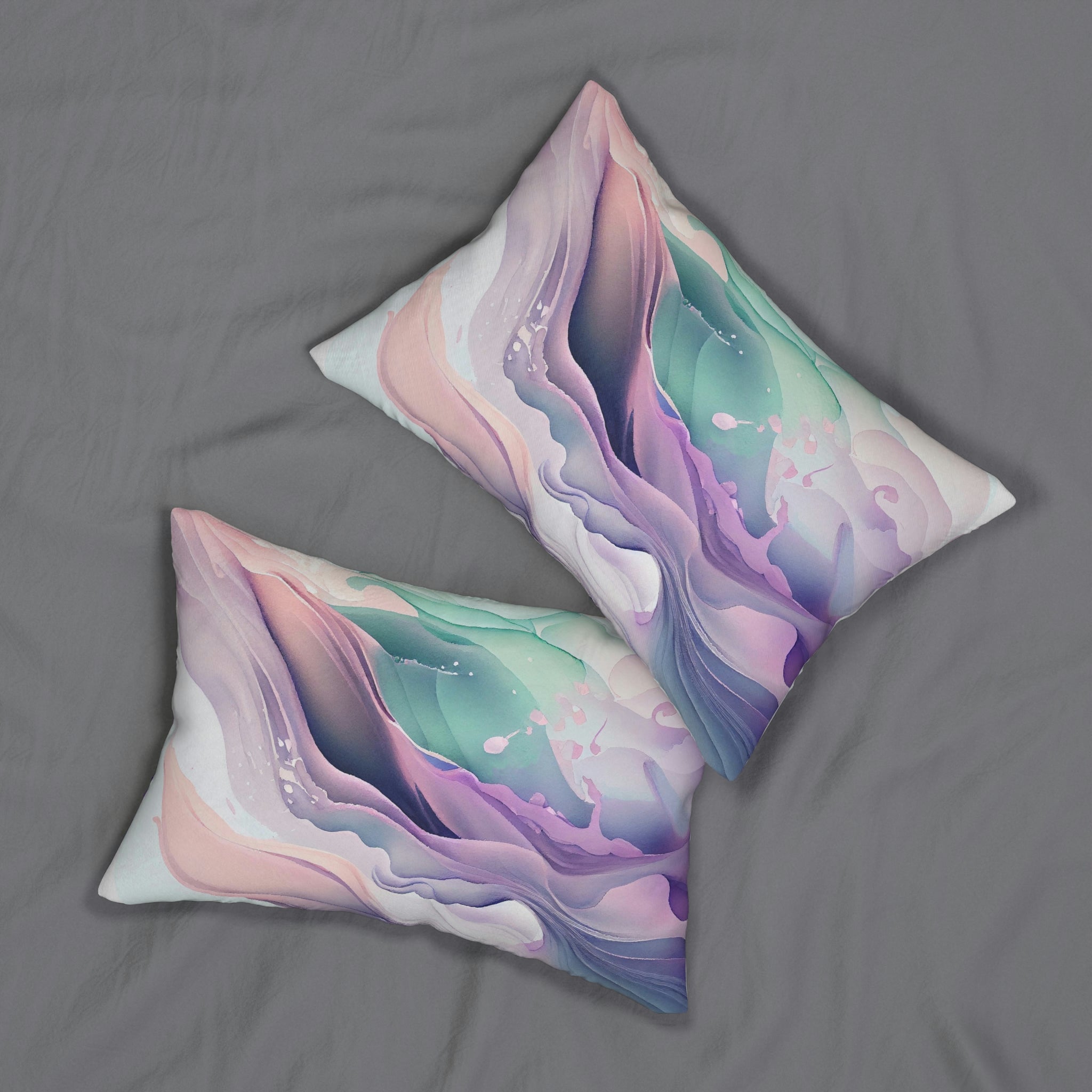 Abstract Lumbar Pillow | Pastel Purple Waves