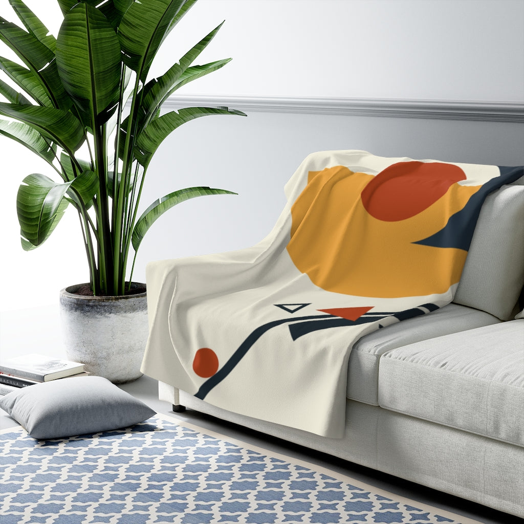 Yellow Navy, Red Geometric Blankets