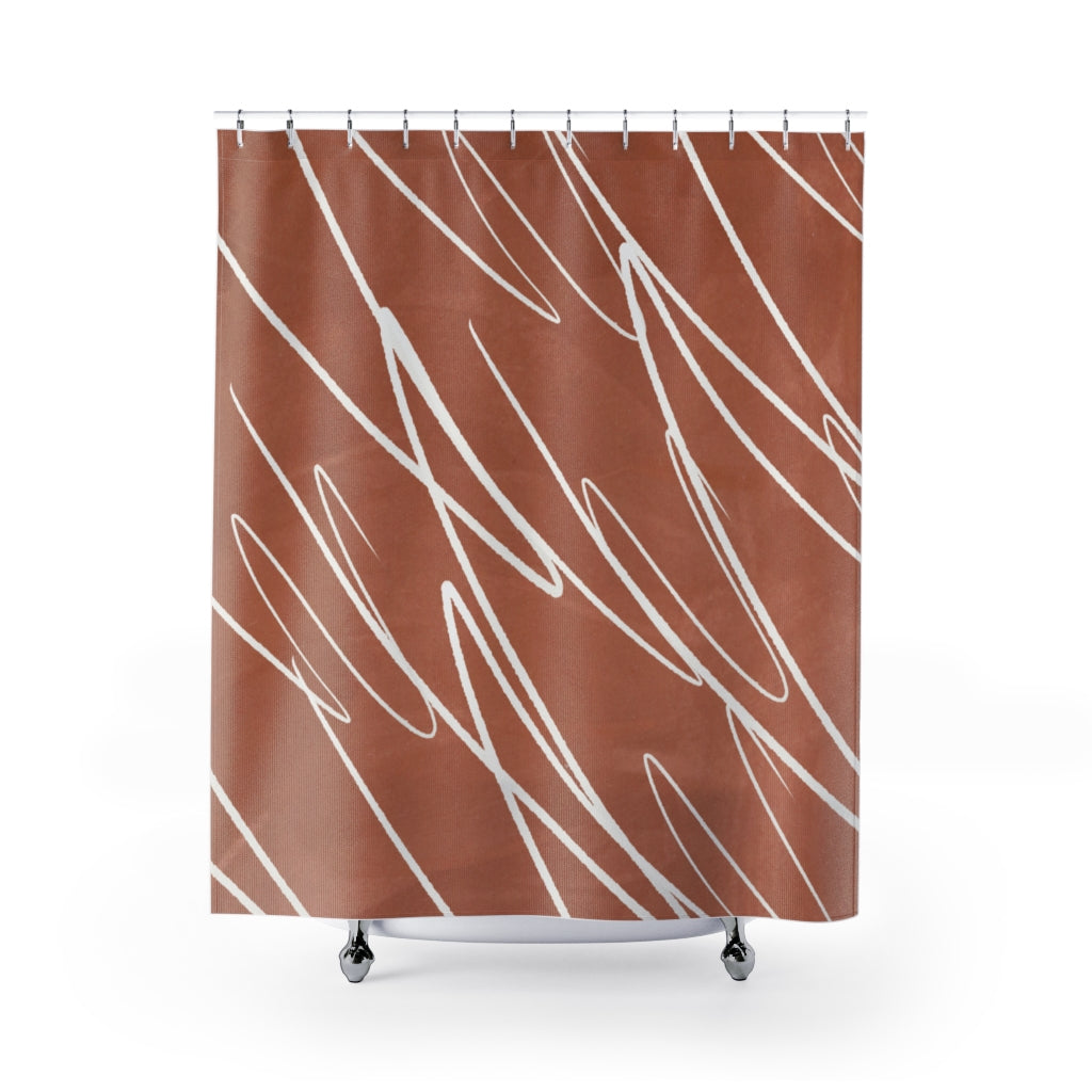 modern boho fabric shower curtain