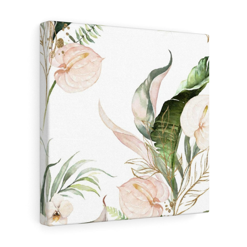 FLORAL WALL CANVAS ART | White Green Beige