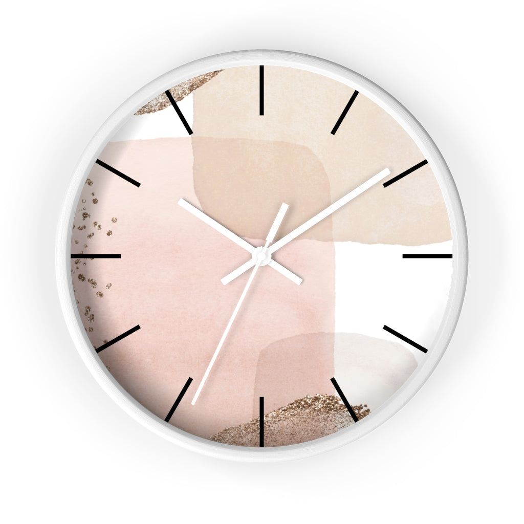Wood, Wall Clock, Pastel, Blush Pink 10"