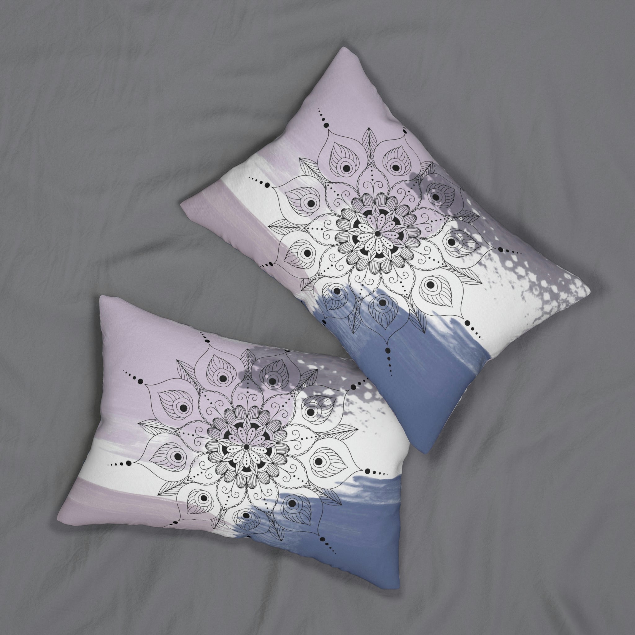 Boho Lumbar Pillow | Lavender Purple Mandala