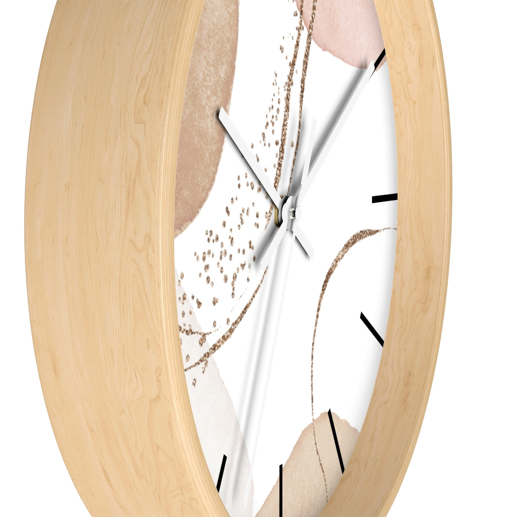 Wood, Wall Clock, Pastel, Blush Pink 10"