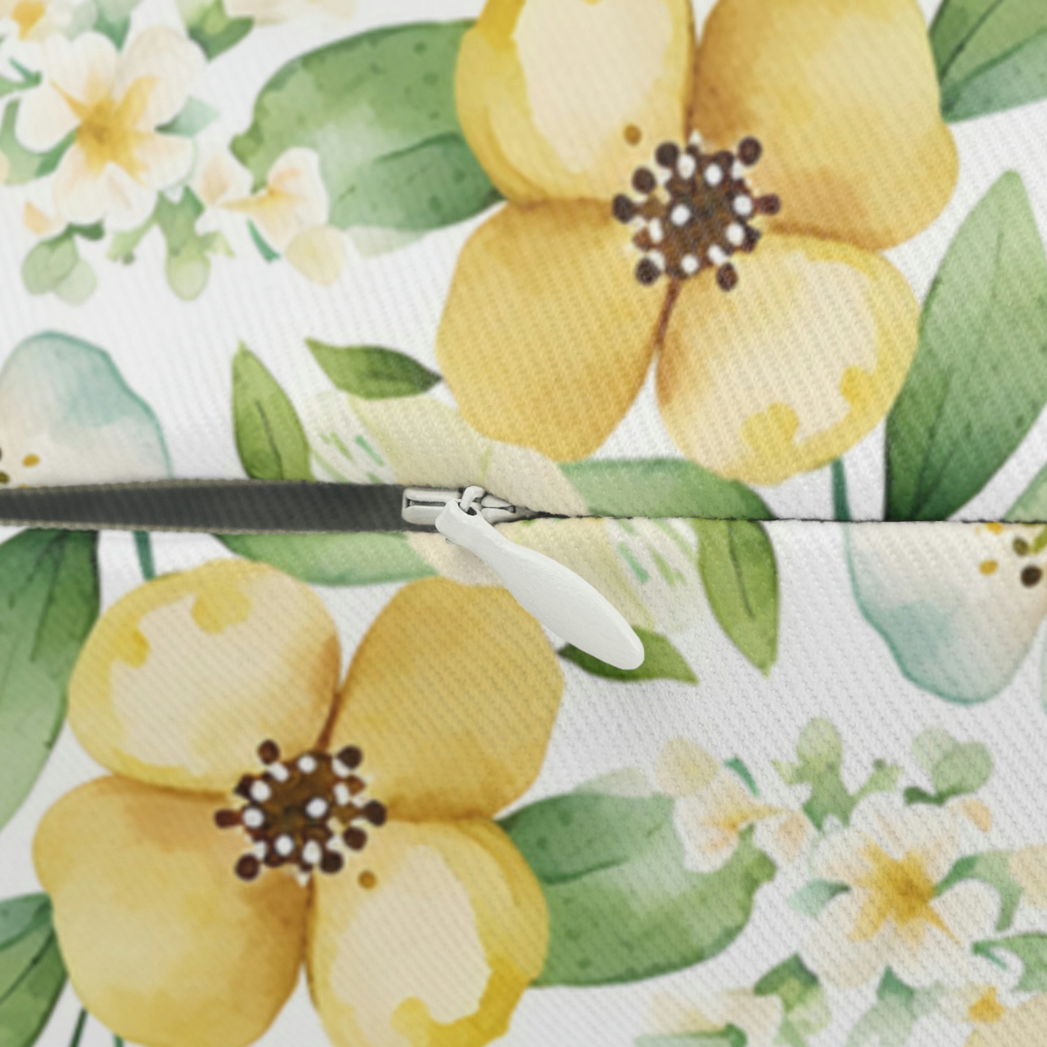Boho Lumbar Pillow | Yellow Green Floral