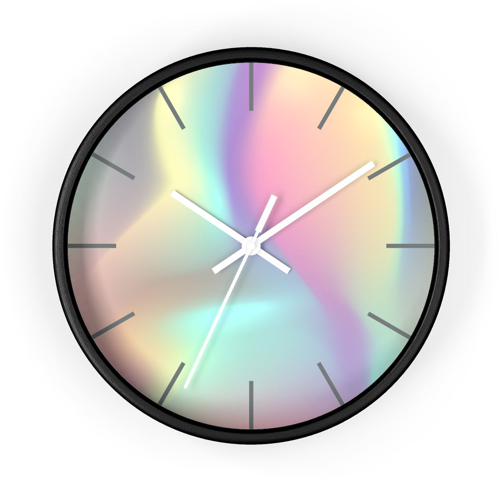 Wood, Holographic Wall Clock 10"