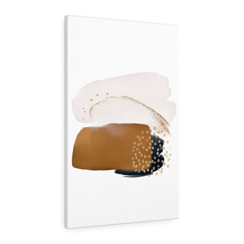 Abstract Canvas Art | Brown Navy Blue White