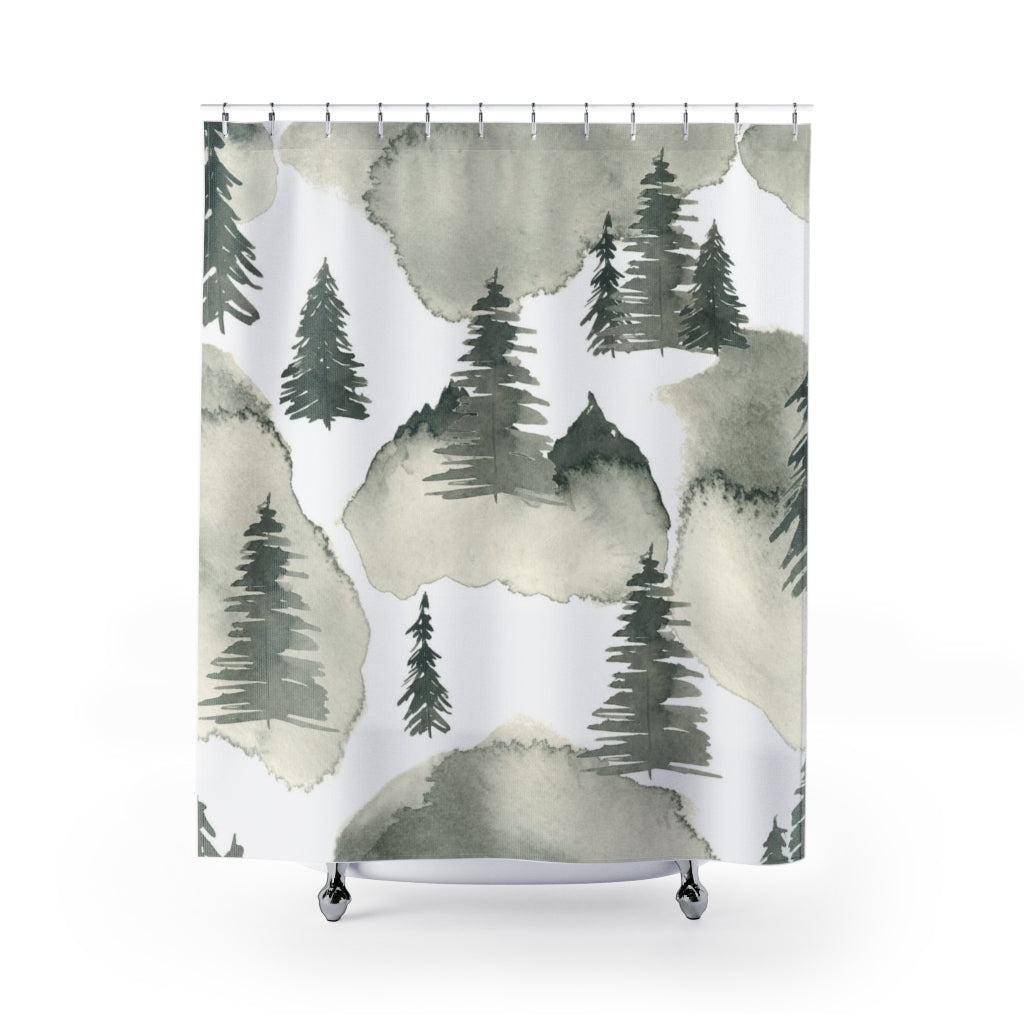modern boho fabric shower curtain