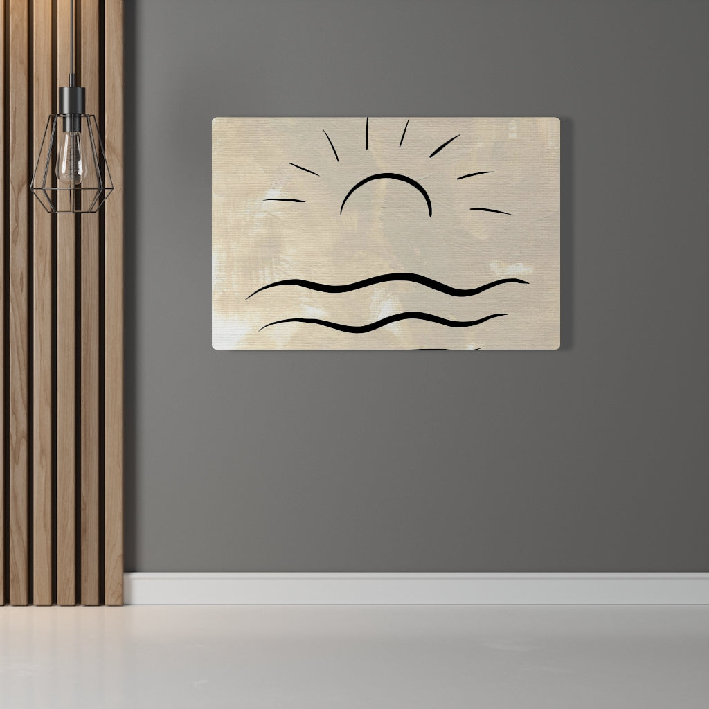 SOUTHWESTERN WALL CANVAS ART | Rust Beige Rising Sun