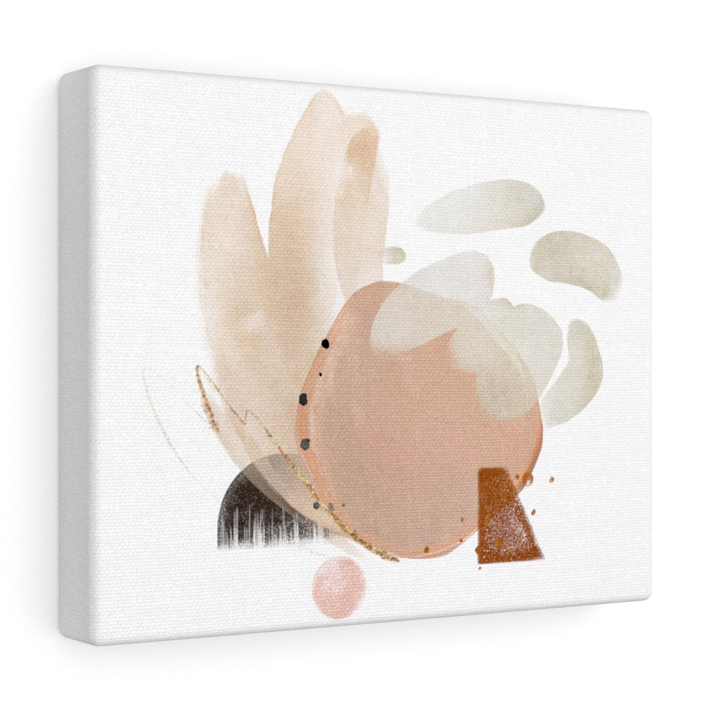 Abstract Canvas Art | White Beige Blush Pink