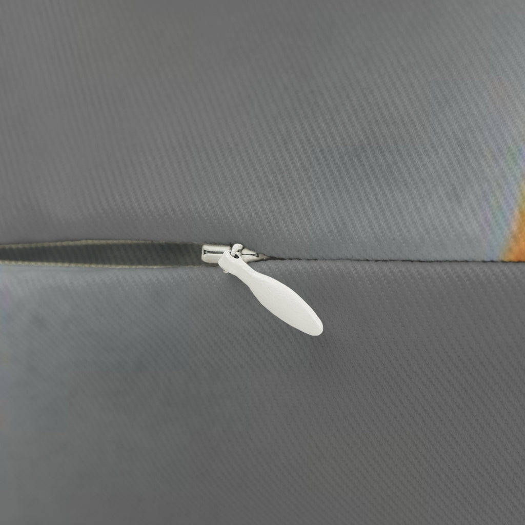 Abstract Lumbar Pillow | Grey Blue Rust