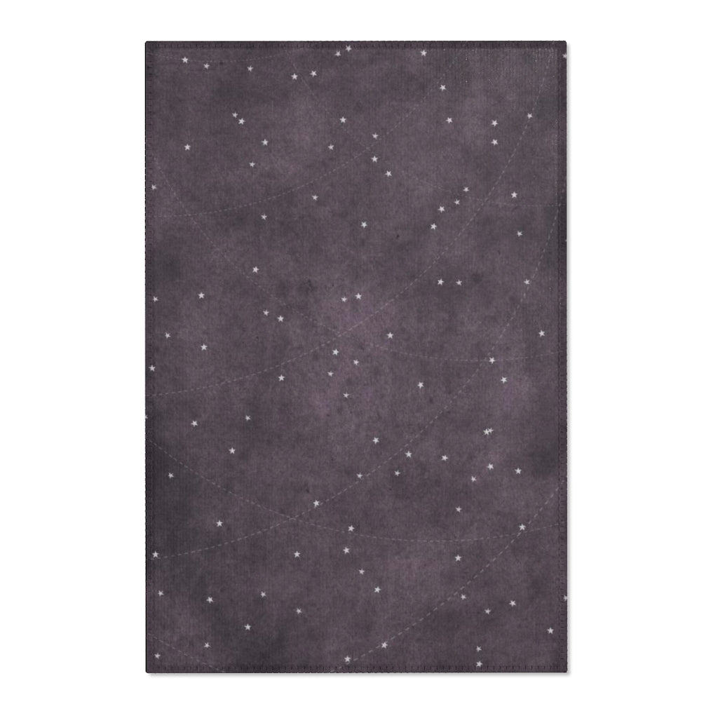 Celestial Boho Area Rug | Star Map Plum Purple