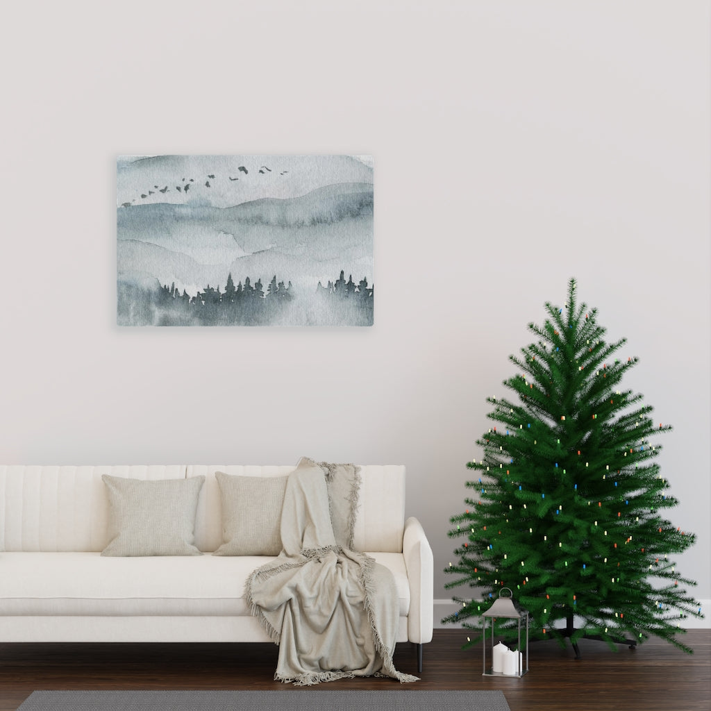 Nature Wall Canvas Art | Gray Woodlands