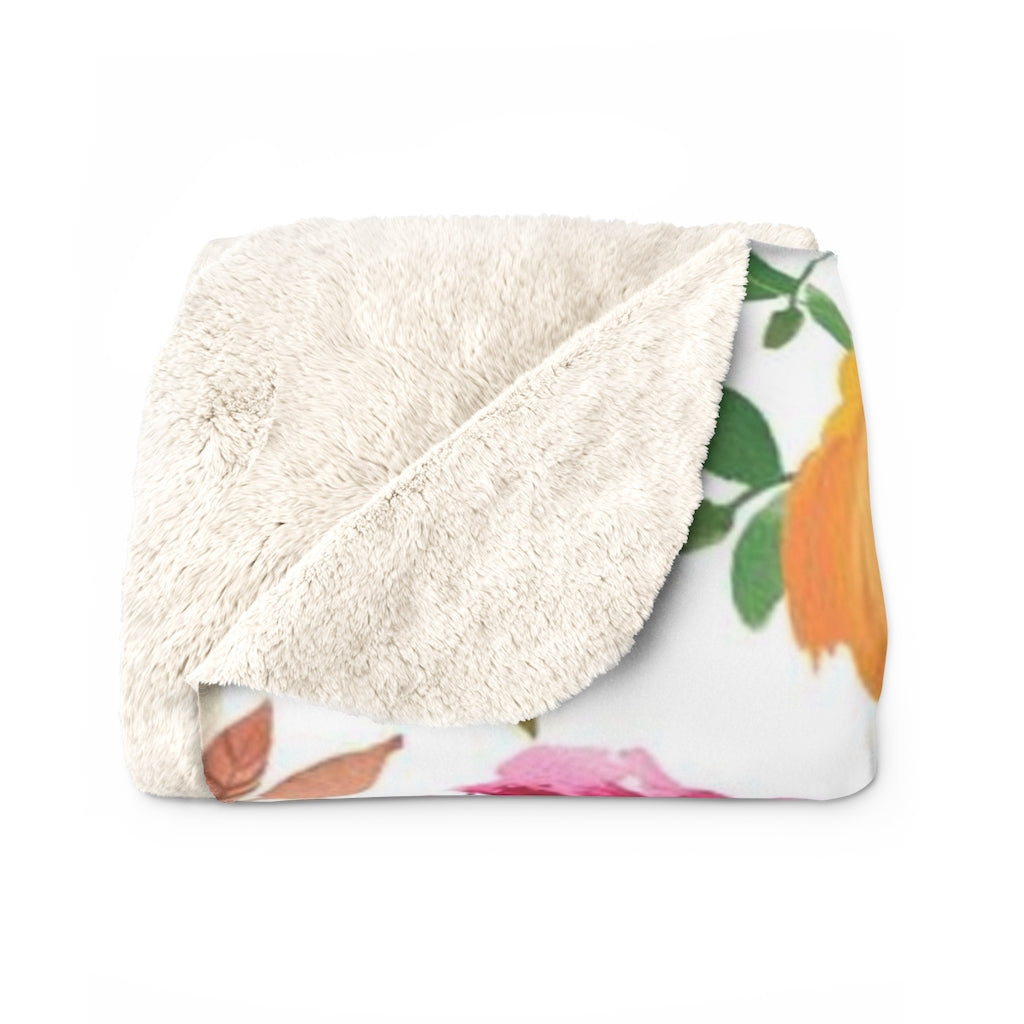 Floral Boho Comfy Blanket | Purple Pink Teal