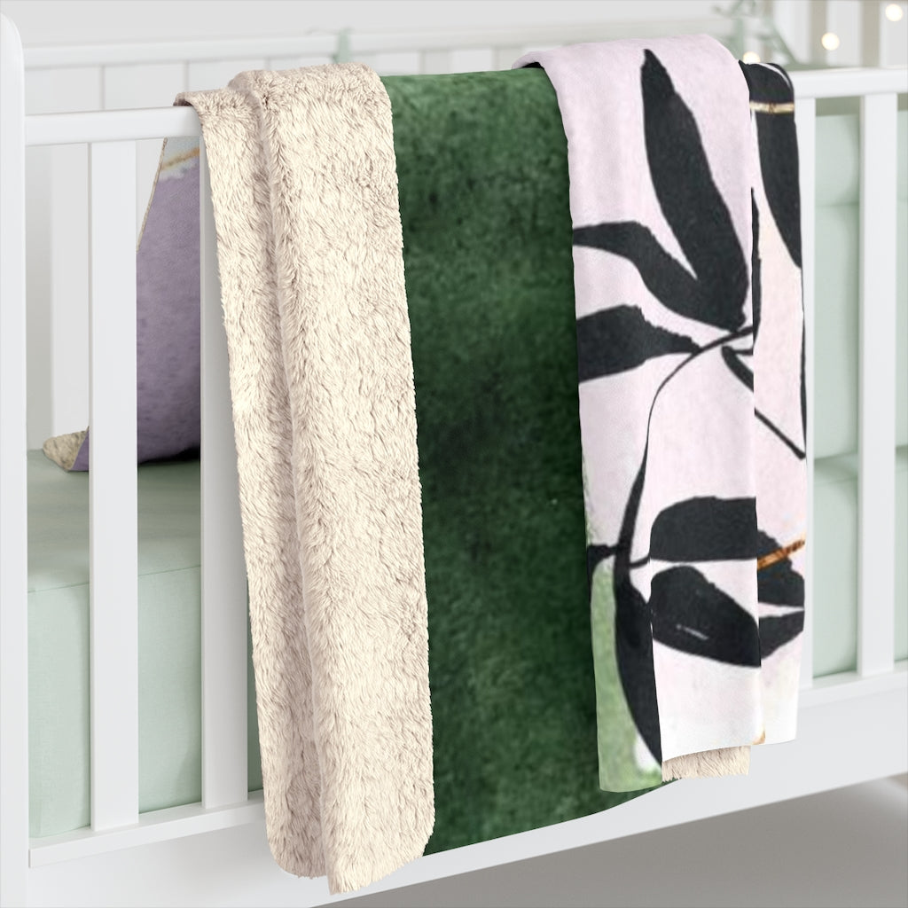 Floral Comfy Blanket | Black Purple Gold White