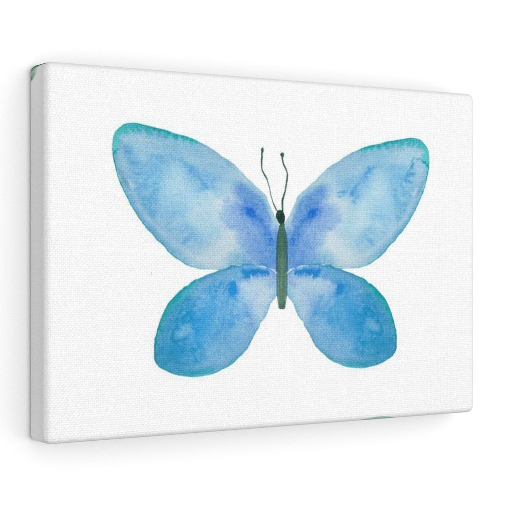 WHIMSICAL WALL CANVAS ART | White Green Blue Butterfly